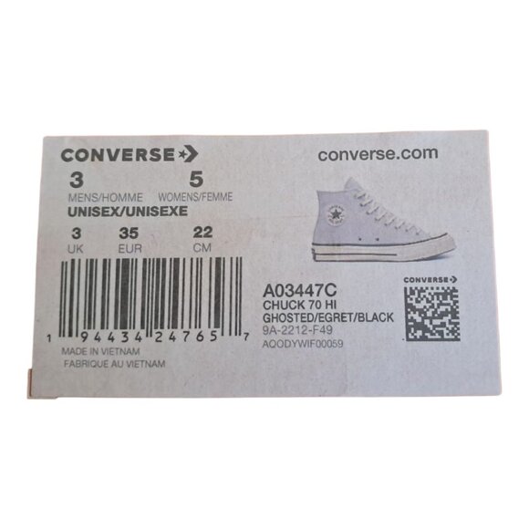 New Converse Chuck 70 HI - Ghosted/Egret/Black - Size: Mens 3/ Womens 5 (22 cm) - Picture 2 of 16